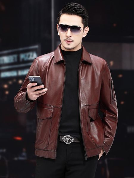 men's leather & faux 2021 spring autumn large size 4xl men genuine motorcycle jacket cowhide real cow coat a206, Black
men's leather & faux 2021 spring autumn large size 4xl men genuine motorcycle jacket cowhide real cow coat a206, Black