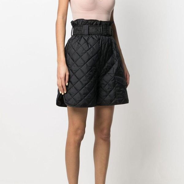 women's shorts plaid women high waist black simple casual female with sashes, White;black
women's shorts plaid women high waist black simple casual female with sashes, White;black