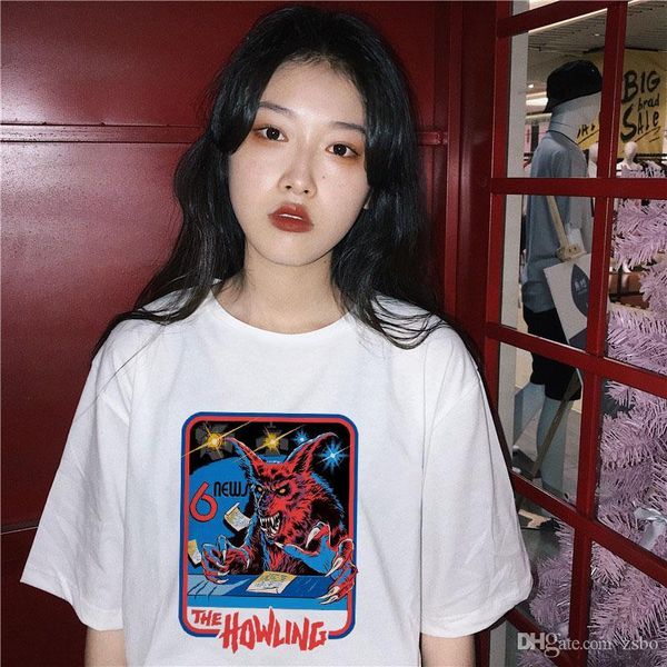 women's t-shirt the howling print vintage new summer women tshirt short sleeve women's summer demons graphic harajuku tumblr t sh, White
women's t-shirt the howling print vintage new summer women tshirt short sleeve women's summer demons graphic harajuku tumblr t sh, White
