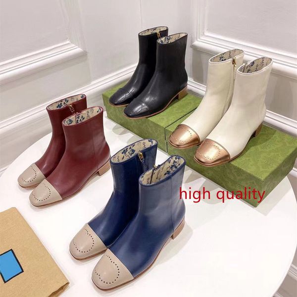 brand designer womens boots thick low-heeled short fashion luxury leather high-quality shoes half color matching trend net red square head, Black
brand designer womens boots thick low-heeled short fashion luxury leather high-quality shoes half color matching trend net red square head, Black