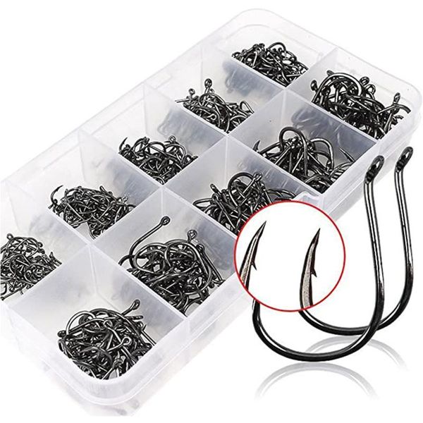 100pcs/box fish hook high carbon steel barbed suit 3#-12# series in fishing worm pond bait holder jig hole hooks
100pcs/box fish hook high carbon steel barbed suit 3#-12# series in fishing worm pond bait holder jig hole hooks