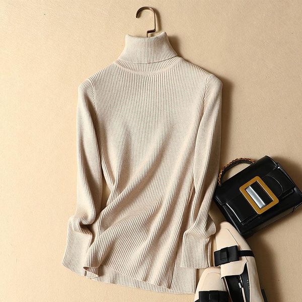 women's sweaters 2021 autumn and winter high neck knitted slim fit pure color long sleeve thickened pullover sweater, White;black
women's sweaters 2021 autumn and winter high neck knitted slim fit pure color long sleeve thickened pullover sweater, White;black