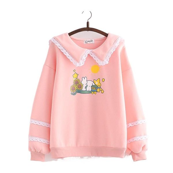 women's hoodies & sweatshirts sweet style kawaii cute women cartoon print lace patchwork pullovers 2021 winter ladies cotton sudadera, Black
women's hoodies & sweatshirts sweet style kawaii cute women cartoon print lace patchwork pullovers 2021 winter ladies cotton sudadera, Black