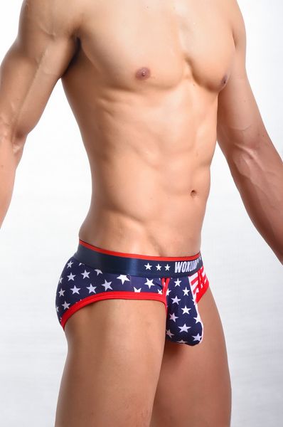 1pcs men striped stars u pouch gay underwear low rise waist printed mens briefs 95% cotton gay wear fx1011, Black;white
1pcs men striped stars u pouch gay underwear low rise waist printed mens briefs 95% cotton gay wear fx1011, Black;white
