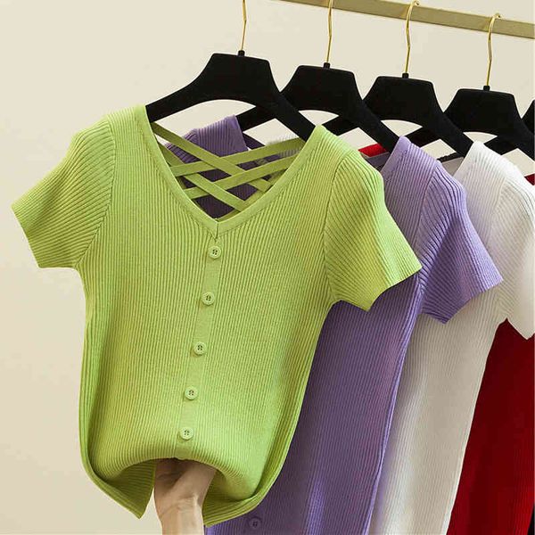 women's t-shirt shirt with a v-collar an open back, button mesh shirt, , thin, short sleeve, summer, 27cv, White
women's t-shirt shirt with a v-collar an open back, button mesh shirt, , thin, short sleeve, summer, 27cv, White