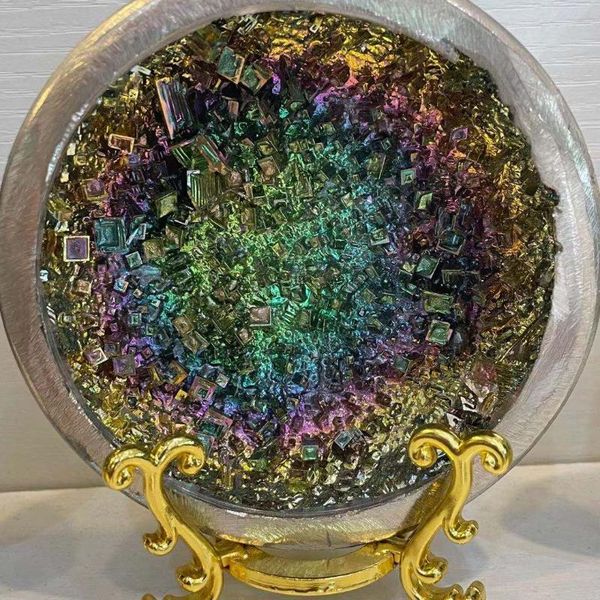 decorative objects & figurines a natural and beautiful bismuth ore hole half as furniture decoration
decorative objects & figurines a natural and beautiful bismuth ore hole half as furniture decoration