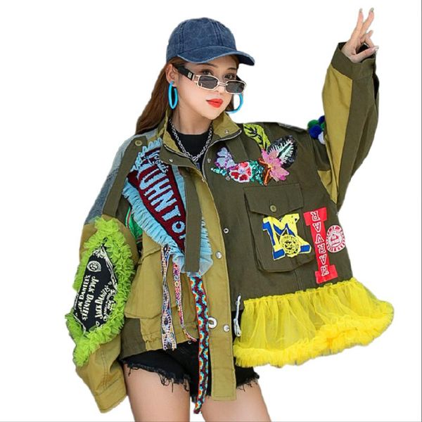 women's jackets harajuku graffiti printed bomber jacket 3d hairballs sleeve loose badge lace stitching tooling ribbons streetwear wild, Black;brown
women's jackets harajuku graffiti printed bomber jacket 3d hairballs sleeve loose badge lace stitching tooling ribbons streetwear wild, Black;brown