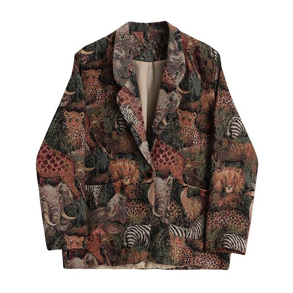 women's suits & blazers blazer coat jackets designer women animal print patchwork long sleeve loose high street fashion spring vintage, White;black
women's suits & blazers blazer coat jackets designer women animal print patchwork long sleeve loose high street fashion spring vintage, White;black