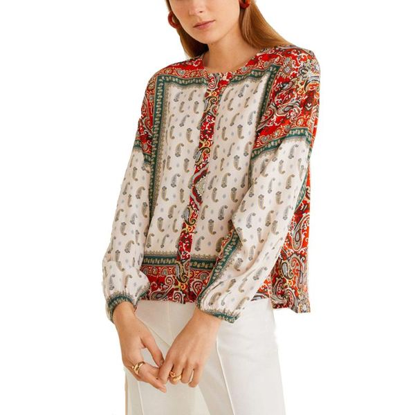 women's blouses & shirts 2021 spring women causal boho vintage print womens camisa loose blusas feminina blouse, White
women's blouses & shirts 2021 spring women causal boho vintage print womens camisa loose blusas feminina blouse, White