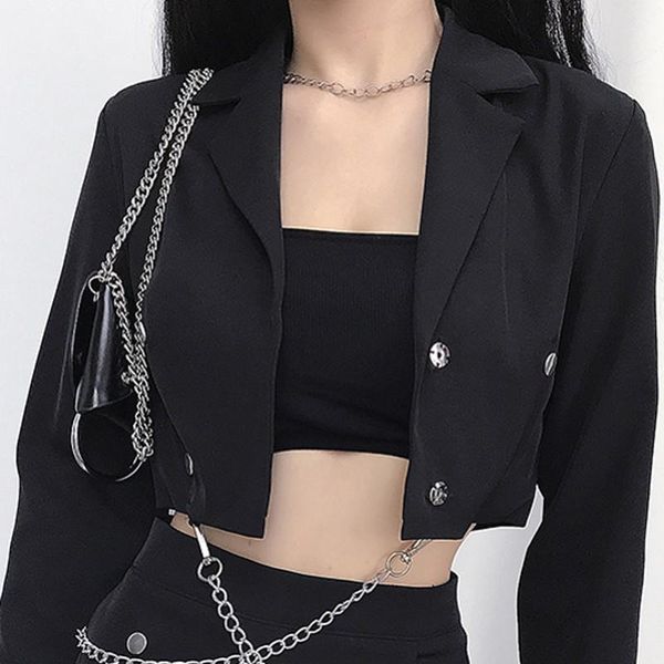 women's jackets woman jacket chain suit long sleeve loose short female coats autumn spring ct018, Black;brown 
women's jackets woman jacket chain suit long sleeve loose short female coats autumn spring ct018, Black;brown