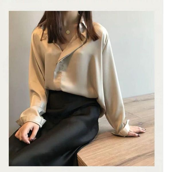 women's blouses & shirts ownest spring&autumn women fashion long sleeves satin vintage v neck street elegant imitation silk 1 73o2, White
women's blouses & shirts ownest spring&autumn women fashion long sleeves satin vintage v neck street elegant imitation silk 1 73o2, White