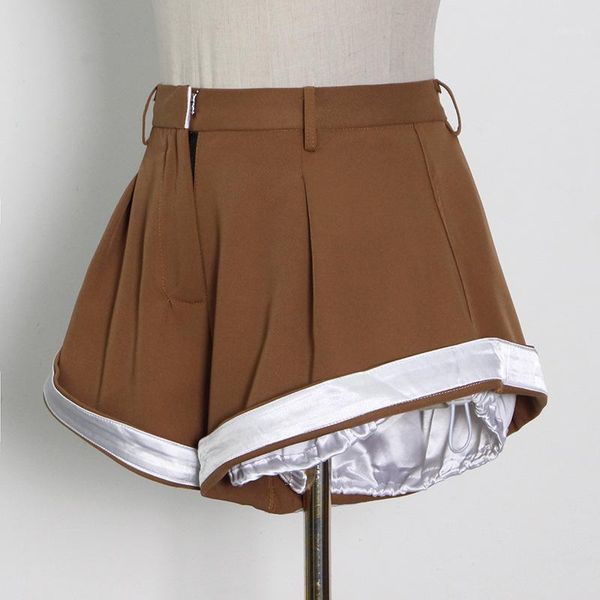 high waist thin wide leg casual drawstring color patchwork design chic brown shorts women beach clothes 2021 summer women's, White;black
high waist thin wide leg casual drawstring color patchwork design chic brown shorts women beach clothes 2021 summer women's, White;black
