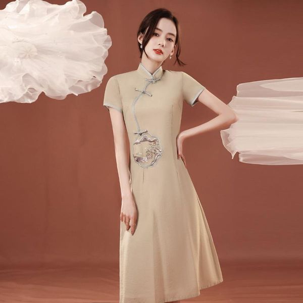 ethnic clothing elegant a-line satin chinese dress women embroidery short sleeve cheongsam classical vintage button mandarin collar qipao, Red
ethnic clothing elegant a-line satin chinese dress women embroidery short sleeve cheongsam classical vintage button mandarin collar qipao, Red