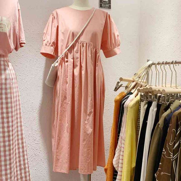 simple casual high waist solid summer dress loose comfortable short sleeve woman dresses o-neck vestido de mujer 210514, Black;gray
simple casual high waist solid summer dress loose comfortable short sleeve woman dresses o-neck vestido de mujer 210514, Black;gray