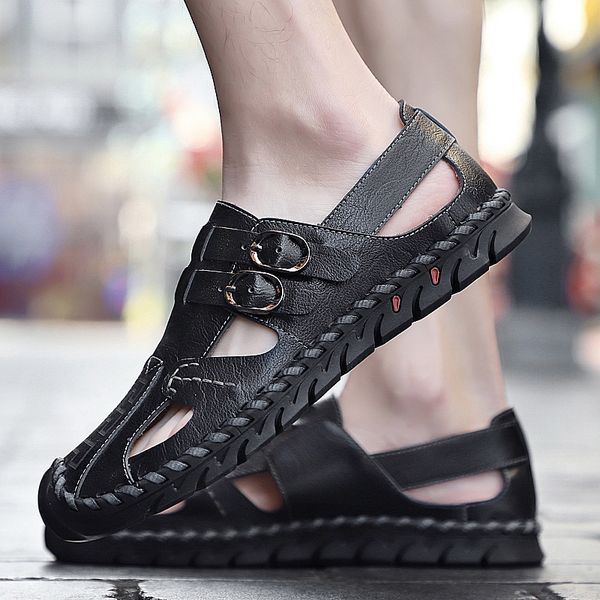 464748 size sandals large size-shoes mens summer new casual beach shoes mens outerwear dual-use closed-toe slippers, Black
464748 size sandals large size-shoes mens summer new casual beach shoes mens outerwear dual-use closed-toe slippers, Black