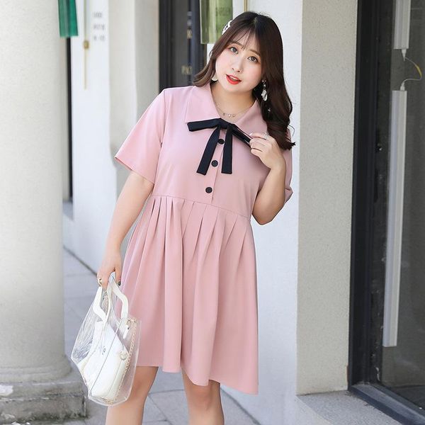 casual dresses women's summer solid color button bow dress plus size knee length 100 kg can be worn, Black;gray
casual dresses women's summer solid color button bow dress plus size knee length 100 kg can be worn, Black;gray