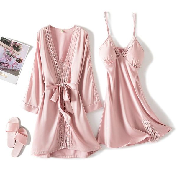 women's sleepwear lace trim wedding lady robe suit loose satin bride bridesmaid kimono bathrobe gown mini rayon intimate lingerie, Black;red
women's sleepwear lace trim wedding lady robe suit loose satin bride bridesmaid kimono bathrobe gown mini rayon intimate lingerie, Black;red