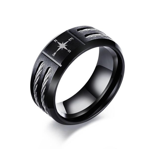 cluster rings 9mm stainless steel compass for motorcycle party steampunk cool black vago rope men jewelry accessories, Golden;silver
cluster rings 9mm stainless steel compass for motorcycle party steampunk cool black vago rope men jewelry accessories, Golden;silver