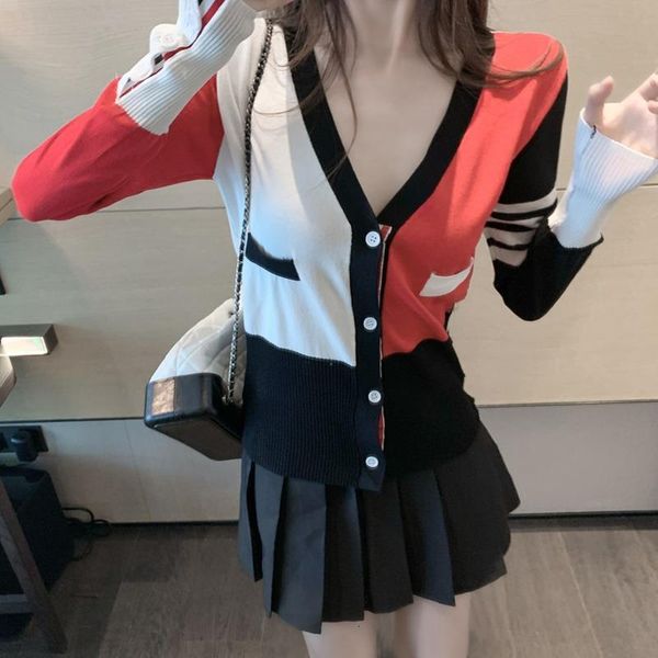 t shirt college style striped sweater cardigan coat women's spring and autumn 2021 short sunscreen v-neck knitted fashion, White
t shirt college style striped sweater cardigan coat women's spring and autumn 2021 short sunscreen v-neck knitted fashion, White
