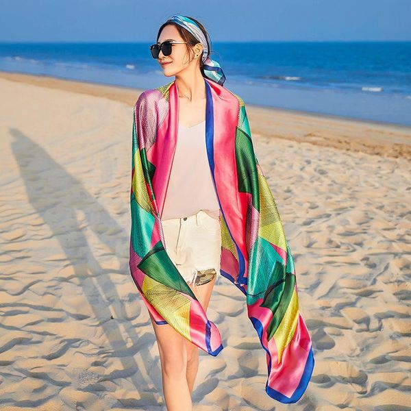 scarves spring and autumn silk scarf, long shawl, sunscreen beach scarf women, Blue;gray
scarves spring and autumn silk scarf, long shawl, sunscreen beach scarf women, Blue;gray