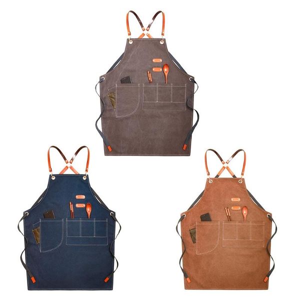 aprons chef apron cotton canvas cross back adjustable with pockets for women and men, kitchen cooking baking bib apron, k0ab
aprons chef apron cotton canvas cross back adjustable with pockets for women and men, kitchen cooking baking bib apron, k0ab