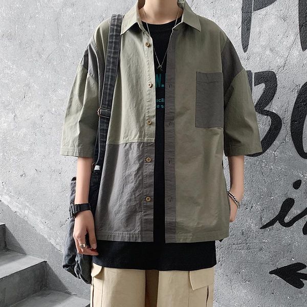 men's casual shirts 2021 summer hip hop shirt fashion strip print short sleeve stand polyester streetwear men chemise homme, White;black
men's casual shirts 2021 summer hip hop shirt fashion strip print short sleeve stand polyester streetwear men chemise homme, White;black