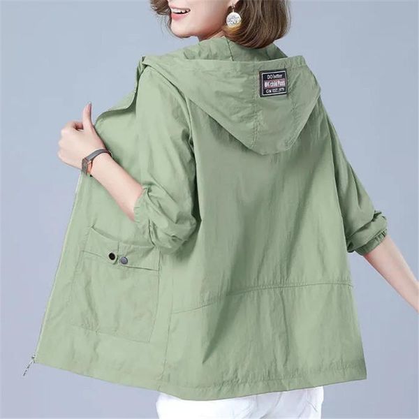 women's jackets jacket 2021 summer thin coat casual windbreaker female sun protection basic zipper plus size 5xl, Black;brown