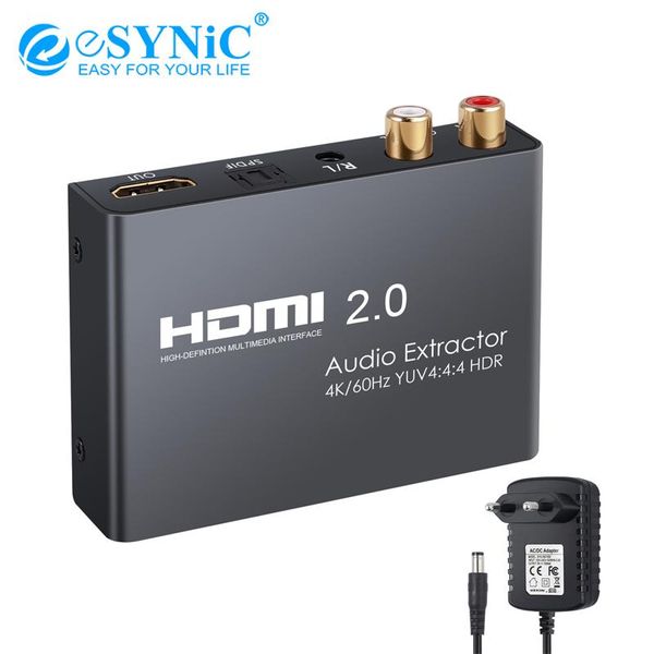 audio cables & connectors esynic 2.0 extractor 4k@60hz yuv 4:4:4 hdr to optical toslink spdif + analog rca l/r 3.5mm splitter adapter
audio cables & connectors esynic 2.0 extractor 4k@60hz yuv 4:4:4 hdr to optical toslink spdif + analog rca l/r 3.5mm splitter adapter