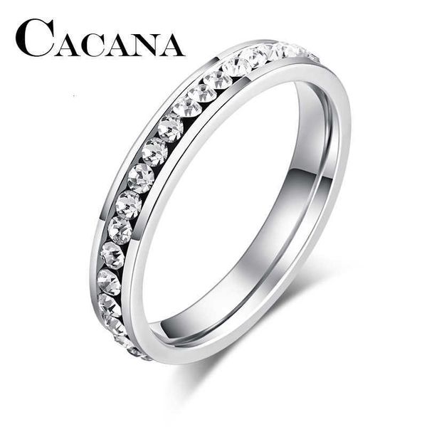 ring cacana stainless steel rings for women 4mm cz surround fashion jewelry wholesale, Golden;silver
ring cacana stainless steel rings for women 4mm cz surround fashion jewelry wholesale, Golden;silver