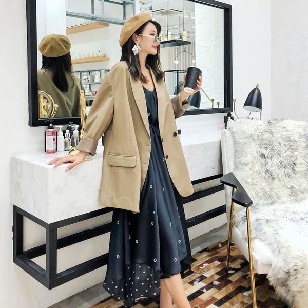 women's suits & blazers 2021 dress loose jacket woman small suit long coat, White;black
women's suits & blazers 2021 dress loose jacket woman small suit long coat, White;black