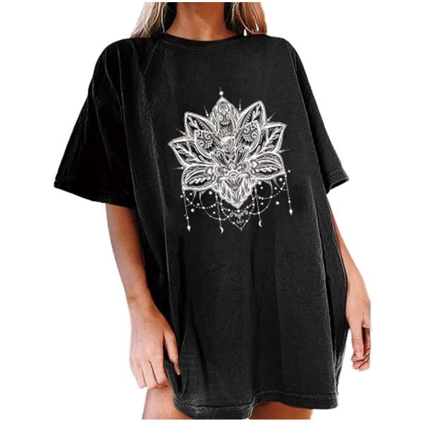 women's t-shirt lovely girl summer plus size t shirt cute lotus print cotton women tshirts o neck short sleeve tee oversized black, White
women's t-shirt lovely girl summer plus size t shirt cute lotus print cotton women tshirts o neck short sleeve tee oversized black, White