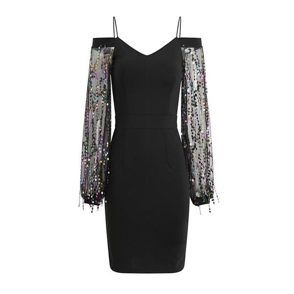 sling party dress sequins summer women bodycon v-neck long sleeve backless elegant night outfits club clothes 210601, Black;gray
sling party dress sequins summer women bodycon v-neck long sleeve backless elegant night outfits club clothes 210601, Black;gray