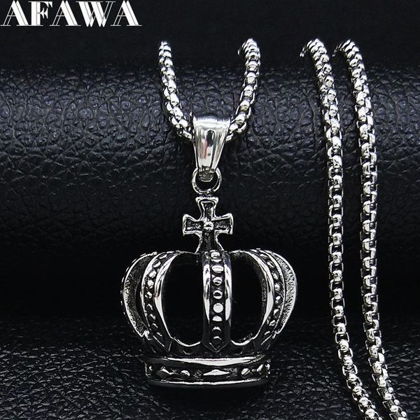 pendant necklaces 2021 fashion crown stainless steel chain necklace for women silver color pendants jewelry collier femme n19484
pendant necklaces 2021 fashion crown stainless steel chain necklace for women silver color pendants jewelry collier femme n19484