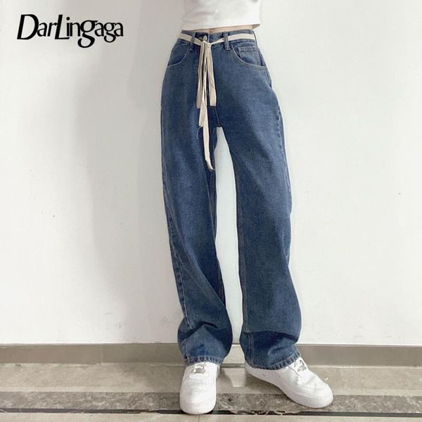 women's jeans darlingaga casual letter print straight high waist belt harajuku korean fashion denim trousers baggy pants sweatpants, Blue
women's jeans darlingaga casual letter print straight high waist belt harajuku korean fashion denim trousers baggy pants sweatpants, Blue
