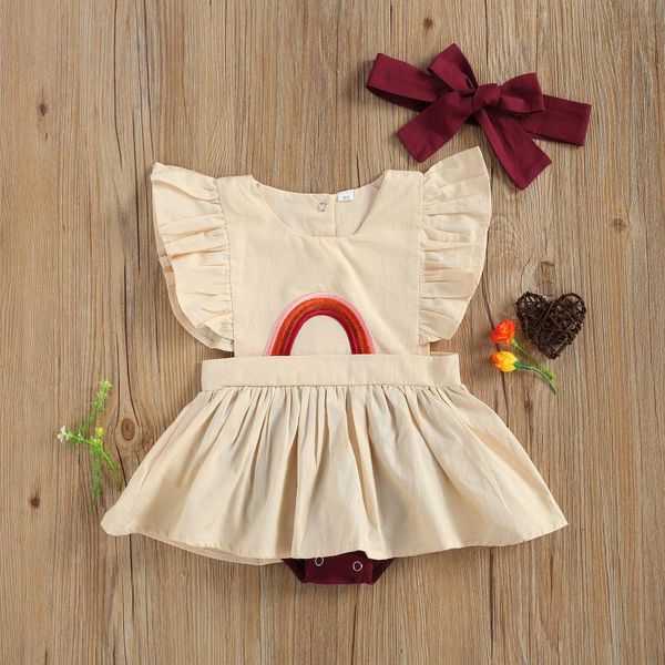 clothing sets 2021 infant baby girls 2 pcs outfits suits, sleeve rainbow embroidery romper skirt + bowknot headband, White
clothing sets 2021 infant baby girls 2 pcs outfits suits, sleeve rainbow embroidery romper skirt + bowknot headband, White
