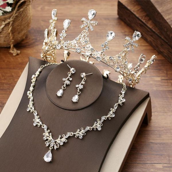 earrings & necklace baroque bridal headdress round crown three-piece wedding hair accessories princess jewelry set, Silver
earrings & necklace baroque bridal headdress round crown three-piece wedding hair accessories princess jewelry set, Silver