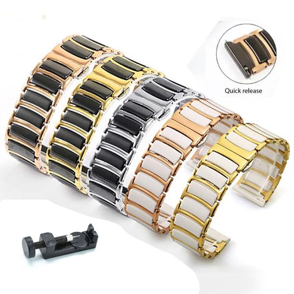 watch bands stainless steel ceramic band 20mm 22mm butterfly buckle replacement bracelet strap for men women watches accessories, Black;brown
watch bands stainless steel ceramic band 20mm 22mm butterfly buckle replacement bracelet strap for men women watches accessories, Black;brown