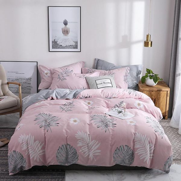 bedding sets four-piece simple cotton double household bed sheet quilt cover thickening sanding dormitory sheetp pink branches 
bedding sets four-piece simple cotton double household bed sheet quilt cover thickening sanding dormitory sheetp pink branches