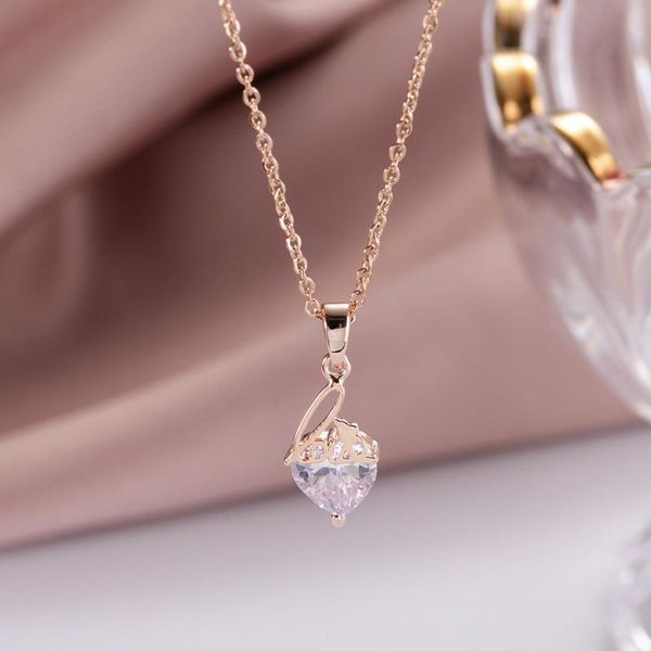 pendant necklaces fashion love zircon heart necklace stainless steel chain for women girls geometric copper charms choker jewelry gifts, Silver
pendant necklaces fashion love zircon heart necklace stainless steel chain for women girls geometric copper charms choker jewelry gifts, Silver