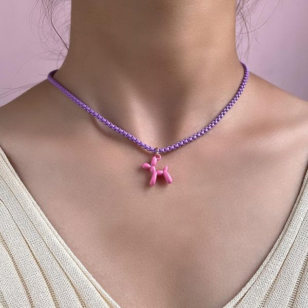 pendant necklaces cute colorful enamel balloon dog box chain necklace for women puppy fashion party jewelry wholesale, Silver
pendant necklaces cute colorful enamel balloon dog box chain necklace for women puppy fashion party jewelry wholesale, Silver