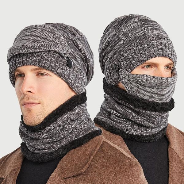 three-piece hat, scarf, mask, men's autumn and winter all-match warm wool knitted hat plus velvet thickening cycling beanies
three-piece hat, scarf, mask, men's autumn and winter all-match warm wool knitted hat plus velvet thickening cycling beanies