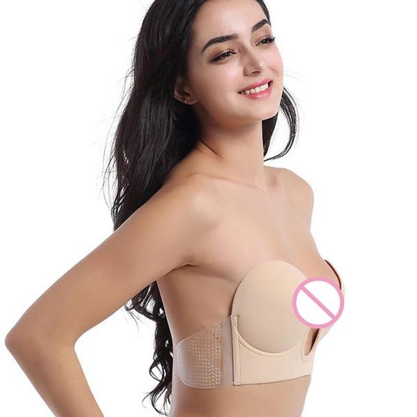 women invisible strapless silicone sticky bra push up adhesive breast pad reusable backless deep u-shaped underwear women's g-strings, Black;white
women invisible strapless silicone sticky bra push up adhesive breast pad reusable backless deep u-shaped underwear women's g-strings, Black;white