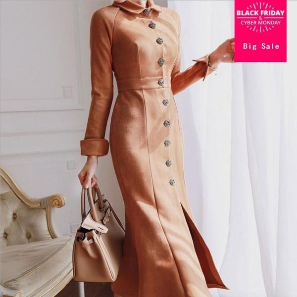 casual dresses s spring autumn elegant lady single breasted suede fabric trumpet dress women was thin split wj2886 dropship, Black;gray
casual dresses s spring autumn elegant lady single breasted suede fabric trumpet dress women was thin split wj2886 dropship, Black;gray