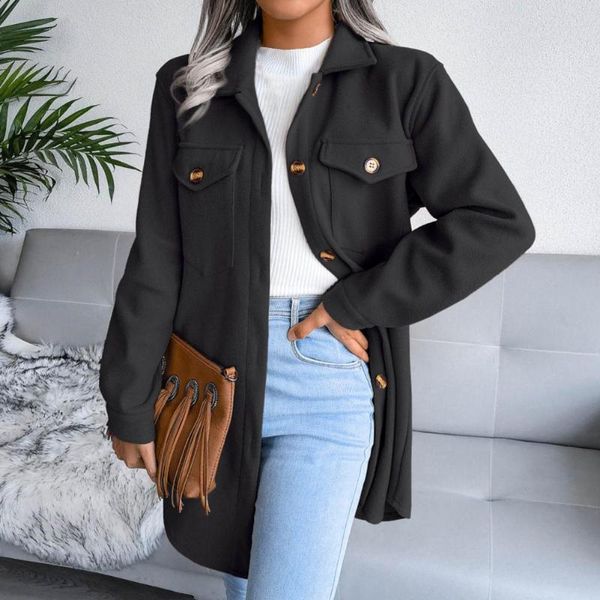 women's trench coats winter coat solid color turn-down collar outwear tight waist lady woolen jacket autumn women, Tan;black
women's trench coats winter coat solid color turn-down collar outwear tight waist lady woolen jacket autumn women, Tan;black