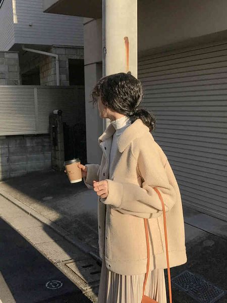 early spring anti sheepskin female loose plush coat shirt jacket 200919, Black;brown
early spring anti sheepskin female loose plush coat shirt jacket 200919, Black;brown