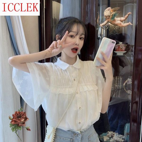 women's blouses & shirts summer net red super fairy stand collar chiffon short sleeve t-shirt sweet design sense minority shirt foreign, White
women's blouses & shirts summer net red super fairy stand collar chiffon short sleeve t-shirt sweet design sense minority shirt foreign, White