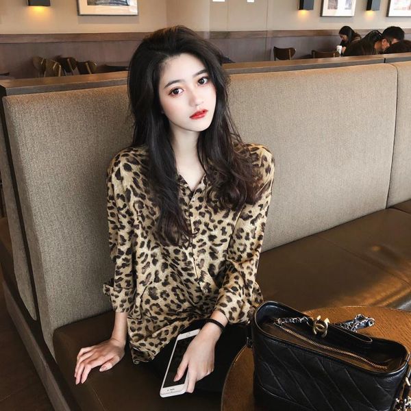 women's blouses & shirts blouse women shirt leopard print chiffon autumn collar blusas mujer de moda, White
women's blouses & shirts blouse women shirt leopard print chiffon autumn collar blusas mujer de moda, White