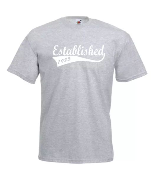 established in 1985 birthday idea mens women t shirts multi-color s-2xl, White;black
established in 1985 birthday idea mens women t shirts multi-color s-2xl, White;black