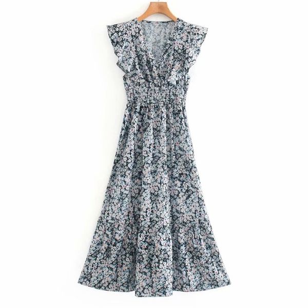 summer women vintage v-neck dress sleeveless ruffles floral print elastic waist es female elegant street vestido 210513, Black;gray
summer women vintage v-neck dress sleeveless ruffles floral print elastic waist es female elegant street vestido 210513, Black;gray