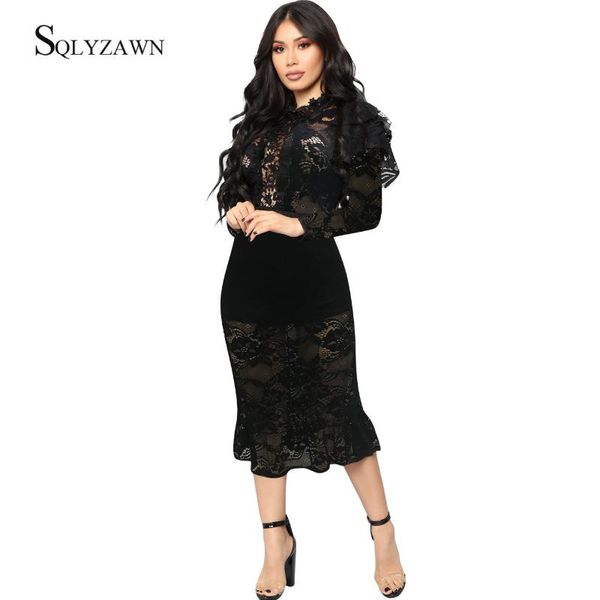 casual dresses bandage dress long sleeve knee length pencil bodycon lady transparent lace vestido de renda autumn party club, Black;gray
casual dresses bandage dress long sleeve knee length pencil bodycon lady transparent lace vestido de renda autumn party club, Black;gray